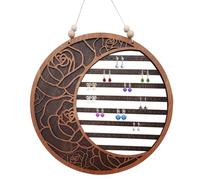 Support pour boucles d'oreilles hexagonales en forme de lune - Présentoir mural en bois, organisateur de bijoux | Cadre mural, étagère pour rangement de boucles d'oreilles, utilisation pour chambre de