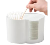 Support pour boule de coton, boule de coton et support Qtip,Distributeur de ronds de coton Distributeur Qtip à double trou | Distributeur de cotons-tiges, support de cotons-tiges, porte-fil pour coton