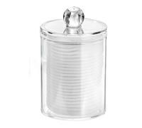 Support pour boules de coton - Boîte en plastique transparent, corps rond élégant, ouverture facile d'accès | Boîte de rangement multi-usage pour accessoires cosmétiques, beauté esthétique, décoration