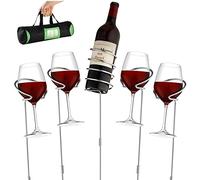 Support pour bouteille de vin et tasse - Hauteur réglable jusqu'à 91,4 cm, cadre métallique durable, base robuste et prise en main sûre | Peut contenir des bouteilles de vin, bière, champagne,