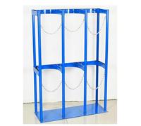 Support pour Bouteille d'oxygène, Robuste, avec chaîne de sécurité, Fixation au Sol pour hôpitaux et garages, supporte 200 kg, Dimensions : 100 x 88 x 30 cm