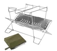 Support pour brasier, porte-feu pliable en acier inoxydable, cuisson en plein air, base portable pour barbecue de camping et jardin
