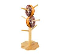 Support pour bretzel, organisateur de bagels en bois, organisateur de bretzel à saucisses en forme d'arbre à six piliers, porte-gobelet de comptoir pour cuisines, cafés, hôtels