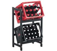CLP Présentoir pour caisses de Boissons en métal Stack, Robuste et Peu encombrant pour caisses de Boissons, Couleur:Noir, Taille:75x47x31 cm