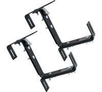 Support pour caissettes à fleurs Vario gris réglable - set de 2 - support métallique pour balustrade de 4-15 cm de large
