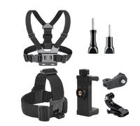 Support pour caméra d'action - Kit de montage pour caméra d'action - Support de sangle de corps en nylon - Sangle de poitrine confortable - Sangle de course pour téléphone de sport - Bandes