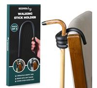 Support pour canne | Lot de 3 attaches | Sécuritaire pour béquilles | Rangement polyvalent | Accrochez vos béquilles partout | Empêche la canne de tomber au sol