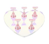 Support pour Capsules D'ongles Cœur Acrylique, Pratique Manucure | Base Démontable, Finition Bleu Irisée, pour Ateliers, Poste Professionnel, Présentation de Faux Ongles