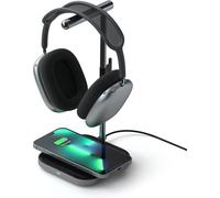 Support Pour Casque 2-En-1 Avec Chargeur Sans Fil,Port Usb Type-C Et Chargeur Magnétique,Compatible Avec Tous Les Séries Iphone 16/15/14/13/12 Et Autres Appareils Qi - Gris Sideral