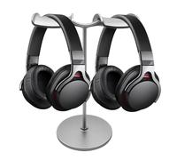 Support pour casque de bureau, double support pour casque - Support de casque de bureau, double crochet, étagère de rangement pour écouteurs - Support de casque de bureau en métal