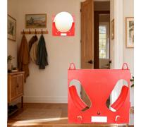 Support pour Casque de Sécurité Étagère de Rangement pour Casques de Chantier (entrée), Support de Casque de Sécurité Modulable avec Crochets, Porte-casque de Chantier en Plastique(Red,29pcs)