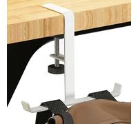 Support pour casque d'écoute | Arceau pour casque et crochet pour sac à dos, crochet de bureau universel peu encombrant avec pince réglable en hauteur et rotative pour sac à dos, réduit l'encombrement