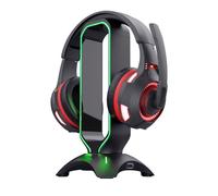 Trust Gaming GXT 265 Cintar Support pour Casque Gamer, Porte Casque RGB, Bords Éclairés par LED, 2 Ports USB, Accessoire Bureau