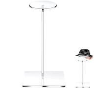Support pour chapeau en acrylique - Support de piédestal transparent pour | Présentoir de perruque | Support durable pour chapeau de baseball, rehausseurs ronds en acrylique pour affichage
