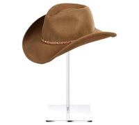Support pour chapeau en acrylique - Support de piédestal transparent pour | Présentoir de perruque | Support durable pour chapeau de baseball, rehausseurs ronds en acrylique pour affichage