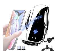 Support pour Chargeur de Voiture sans Fil : Charge Rapide de 15 W, Support de Refroidissement magnétique, Pince rotative en | Support de téléphone de Voiture avec Bras réglable pour L
