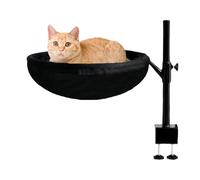 Support pour chat de bureau - Support pour chat fixé au bureau - Support pour animaux de compagnie 360° pivotant avec couvercle amovible lavable décoration moderne pour la maison de bureau