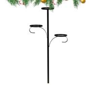 Support pour cime de sapin de Noël - Triple bougeoir | Plateau décoratif en fer | Centre de table festif pour salon, chambre, réunions de famille, fêtes et décoration d'hiver