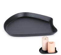 Support pour compositions de bougies décoratives, métal noir, 17x15,5 cm