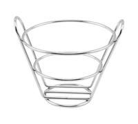 Support pour cônes de frites - Support de cône de friture en acier inoxydable avec support, support de cônes de restauration rapide, support de tasse à frire en fil métallique en carbone pour fêtes