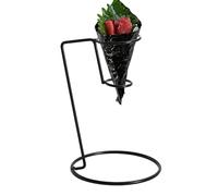 Support pour cônes - Support pour cônes - Support pour crème glacée - Support pour cupcake français - Noir - Support pour barbe à papa et glace - Support alimentaire décoratif et stable pour cornets