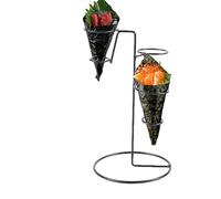 Support pour cônes - Support pour cônes - Support pour crème glacée - Support pour cupcake français - Noir - Support pour barbe à papa et glace - Support alimentaire décoratif et stable pour cornets