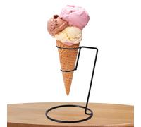 Support pour cornets de crème glacée - Cadre en métal noir, unité de rangement décorative pour restauration, organisateur stable pour cornets de crème glacée, disposition de présentation avec plusieur