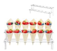 Support Pour Cornets De Glace, Présentoir En Acrylique À 12 Emplacements Pour Fêtes, Affichage Transparent pour Barbe à Papa, Glacés, Amuse-Bouche, Fête d'Anniversaire, Événement Extérieur, Pique-