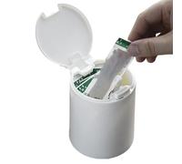 Support pour cotons, distributeur Q Tip - Petit distributeur de coton-tige avec couvercle pop-up - Boîte de rangement réutilisable, organisateur multifonctionnel de cotons-tiges pour les voyages, la v