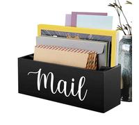 Support pour courrier en bois - Corbeille de rangement pour courrier rustique de bureau, boîte de rangement pour enveloppes murales, pour factures, documents, lettres, fichiers, enveloppes, étiquettes