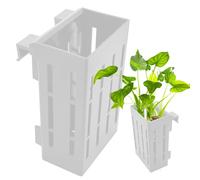 Support pour d'Aquarium | Coupe de Plantation Accrochable avec Trou - Pots De D'Aquarium avec Crochets,pour La Décoration des Points d'eau Et La Culture des Poissons en Bassin