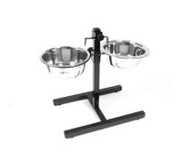 Support pour deux gamelles Martin Sellier 20 cm Argenté 1,75 L