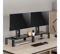 Support pour Deux Moniteurs Max. 20kg, Verre trempé, (1029x285x127mm) Maclean