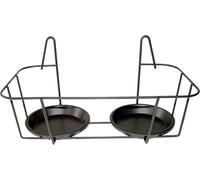 Support pour deux pots de fleurs 34,3x19,2x18,9 cm métal noir