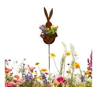 Support pour d'extérieur mignon en métal Décoration printanière | Panneaux de jardin Décorations de Pâques pour extérieur, ferme, patio, porche, pelouse, fleur, bonsaï, fête de vacances