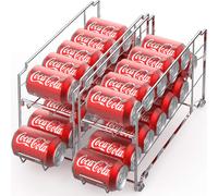 Support pour distributeur de canettes empilable chargement frontal Simple Houseware, chrom (lot de 2)