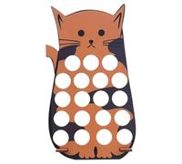 Support pour dosettes de café, porte-sachets de thé, forme de chat créatif, 24 compartiments, organiseur d'angle en bois pour la maison, le poste de travail, 31,32 x 18,8 cm, orange noir