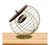 Support Pour Dosettes De Café - Station De Fer De Grande Capacité, Récipient À Couvercle Biseauté | Construction En Métal Durable, Bureau Au Design Élégant Organisé, Idéal Pour La Décoration De La Mai