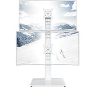 Support pour double écran - Support vertical pour écran de 13 à 34 pouces - Avec support pivotant et inclinable en hauteur - Blanc