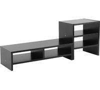 Support pour écran d'ordinateur, étagère à 3 couches, construction durable, noir