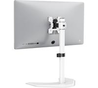 Support Pour Écran Simple, Support De Bureau Autoportant Avec Vesa 75 À 100, Support Entièrement Réglable Pour Un Écran Jusqu'À 32 Pouces (Mf001-W), Blanc