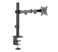Support pour écran unique Ranqer - Support écran PC ergonomique 17″-32″ avec hauteur réglable, Set-up gaming et productivité, Système de cable management, Montage VESA 75x75/100x100mm, Noir