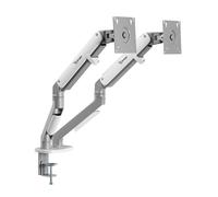 Support pour écrans Double Pro Ranqer - Support pour moniteurs réglable et Ergonomique, Configuration Gaming à 2 écrans, Bras de Moniteur avec système de Gestion de câbles,VESA 75x75/100x100mm, Blanc