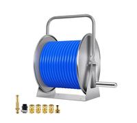 Support pour enrouleur de tuyau d'arrosage avec chariot pour un rangement et une organisation faciles dans les cours, pelouses et fermes