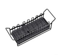 Support pour éponge d'évier de cuisine avec design creux ventilé et plateau d'égouttement amovible pour un rangement organisé des brosses, du savon et des chiffons de nettoyage (noir)