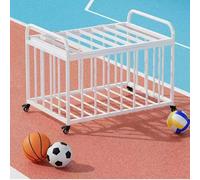 Support pour équipement de sport portable sur roulettes, solution de rangement réglable pour basket-ball, football, volleyball, idéal pour les athlètes et les équipes