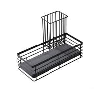 Support pour évier, 23,5 x 10 x 13,5 cm, porte-éponge avec plateau en pierre de diatomite, organisateur de cuisine pour un séchage rapide et un rangement efficace, design peu encombrant pour la maison