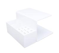 Support pour extensions de cils, organiseur en acrylique noir brillant avec fentes en U et 9 trous pour outils, idéal pour les salons de coiffure, les écoles, les écoles (Weiß)