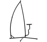 Outsunny Support suspendu de chaise support pour fauteuil suspendu base en forme de X table d'appoint stable acier noir