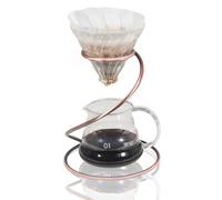 Support pour Filtre à Café en Fer, Porte-filtre S Élégant | Présentoir Argenté, pour Versement Manuel et Comptoir de Café, Compatible Carafe Serveur et Bouilloire Col de Cygne